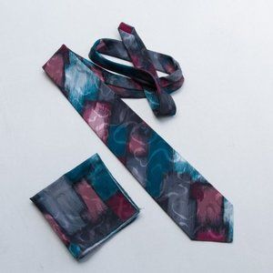 Towncraft Vintage Neck Tie Hanky Set Abstract